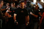 MANCHESTER, UNITED KINGDOM - APRIL 21: A pensive Mirko Cro Cop of Croatia walks to the octagon before fighting Gabriel Gonzaga of USA in a Heavyweight bout of the Ultimate Fighting Championship at the Manchester Evening News Arena on April 21, 2007 in Manchester, England. (Photo by Gary M. Prior/Getty Images)