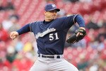 CINCINNATI - MAY 18: Trevor Hoffman #51 of the Milwaukee Brewers throws a pitch in the 9th inning during the game against the Cincinnati Reds at Great American Ball Park on May 18, 2010 in Cincinnati, Ohio. The Reds won 5-4. (Photo by Andy Lyons/Getty Images)