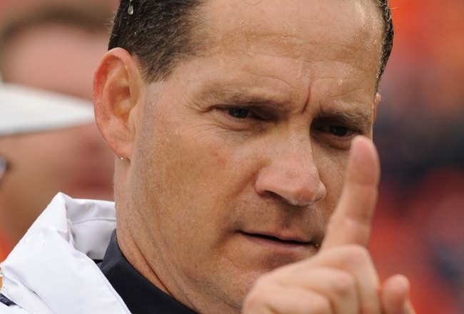 TAMPA, FL - JANUARY 1: Coach Gene Chizik of the Auburn Tigers leaves the field with a win against the Northwestern Wildcats in the Outback Bowl January 1, 2010 at Raymond James Stadium in Tampa, Florida.  (Photo by Al Messerschmidt/Getty Images)