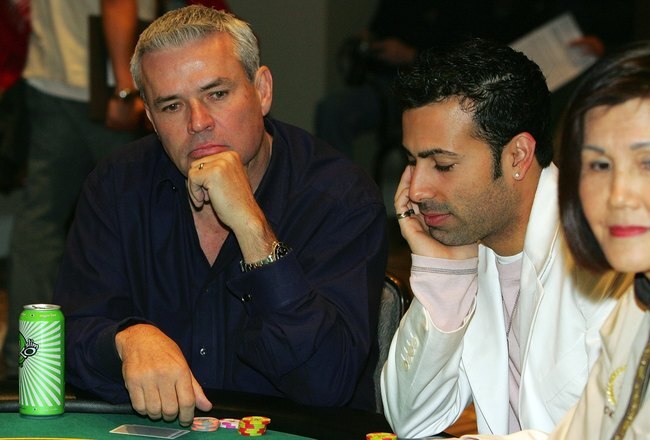 LAS VEGAS, NV - MARCH 08:  Professional wrestling personality Eric Bischoff (L) participates in the Jeff Gordon Foundation Poker Classic at Caesars Palace Marsh 8, 2006 in Las Vegas, Nevada. The foundation benefits several charities dedicated to helping children with chronic illnesses and their families.  (Photo by Ethan Miller/Getty Images)