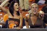 CLEVELAND - SEPTEMBER 2:  Cleveland Brown fans cheer on their team during the preseason game against the Chicago Bears on September 2, 2010 at Cleveland Browns Stadium in Cleveland, Ohio. The Browns defeated the Bears 13-10.  (Photo by Justin K. Aller/Getty Images)