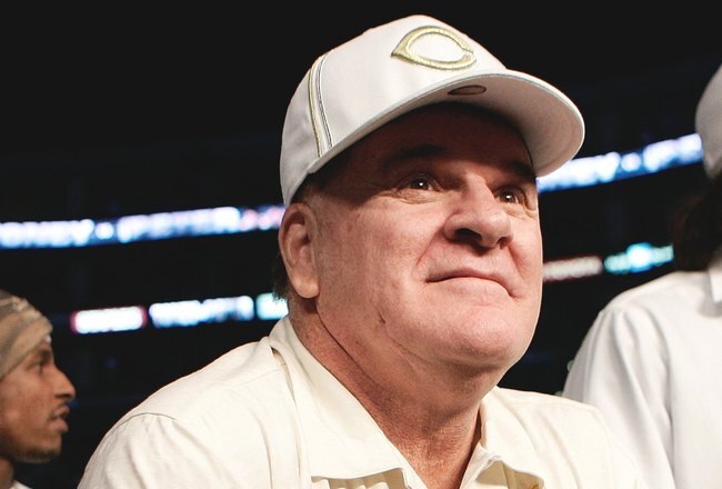 LOS ANGELES - SEPTEMBER 2: Baseball legend Pete Rose watches the fight between James Toney and Samuel Peter during their WBC heavyweight title elimination/NABF & IBA heavyweight championship fight at Staples Center on September 2, 2006 in Los Angeles, California. (Photo by Donald Miralle/Getty Images)