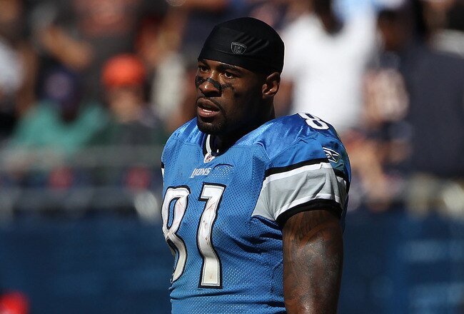 CHICAGO - SEPTEMBER 12: Calvin Johnson #81 of the Detroit Lions waits for a instant replay ruling on an apparent touchdown catch in the final minute against the Chicago Bears during the NFL season opening game at Soldier Field on September 12, 2010 in Chicago, Illinois. The Bears defeated the Lions 19-14. (Photo by Jonathan Daniel/Getty Images)
