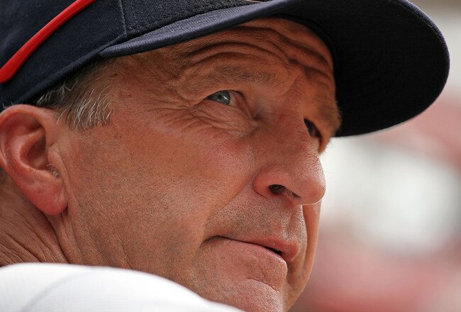 CINCINNATI - JULY 22:  Jim Riggleman the manager of the Washington Nationals is pictured during the game against the Cincinnati Reds at Great American Ball Park on July 22, 2010 in Cincinnati, Ohio.  (Photo by Andy Lyons/Getty Images)
