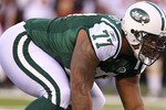 EAST RUTHERFORD, NJ - AUGUST 27:  Kris Jenkins #77 of the New York Jets in action against the Washington Redskins  during their preseason game on August 27, 2010 at the New Meadowlands Stadium  in East Rutherford, New Jersey.  (Photo by Al Bello/Getty Images)