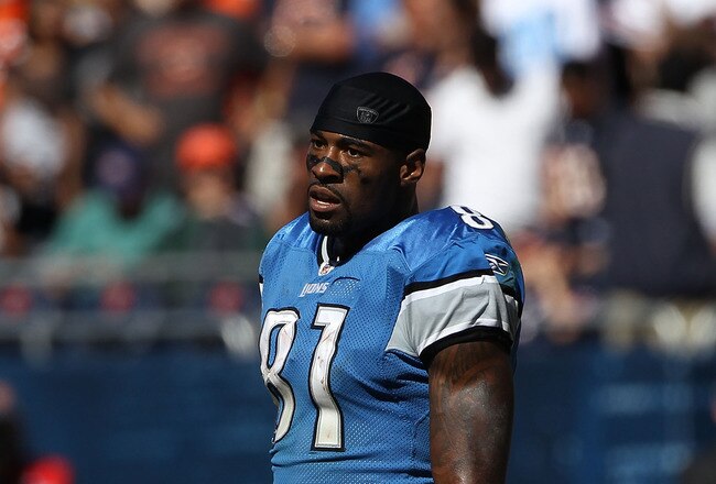 CHICAGO - SEPTEMBER 12: Calvin Johnson #81 of the Detroit Lions waits for a instant replay ruling on an apparent touchdown catch in the final minute against the Chicago Bears during the NFL season opening game at Soldier Field on September 12, 2010 in Chicago, Illinois. The Bears defeated the Lions 19-14. (Photo by Jonathan Daniel/Getty Images)