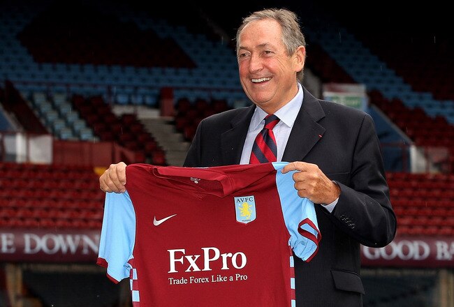 BIRMINGHAM, ENGLAND - SEPTEMBER 10:  Gerard Houllier, the new Aston Villa manager poses at Villa Park on September 10, 2010 in Birmingham, England.  (Photo by David Rogers/Getty Images)
