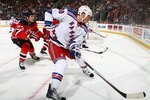 NEWARK, NJ - MARCH 10:  Marc Staal #18 of the New York Rangers skates against the New Jersey Devils at the Prudential Center on March 10, 2010 in Newark, New Jersey. Devils defeated the Rangers 6-3.  (Photo by Mike Stobe/Getty Images)