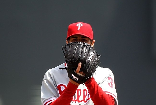 SAN FRANCISCO - APRIL 28:  Cole Hamels #35 of the Philadelphia Phillies pitches against the San Francisco Giants during an MLB game at AT&T Park on April 28, 2010 in San Francisco, California.  (Photo by Jed Jacobsohn/Getty Images)