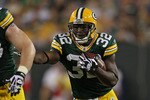 GREEN BAY, WI - AUGUST 26: Brandon Jackson #32 of the Green Bay Packers runs against the Indianapolis Colts during a preseason game at Lambeau Field on August 26, 2010 in Green Bay, Wisconsin. The Packers defeated the Colts 59-24.  (Photo by Jonathan Daniel/Getty Images)