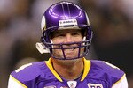 NEW ORLEANS - SEPTEMBER 09:  Quarterback Brett Favre #4 of the Minnesota Vikings at Louisiana Superdome on September 9, 2010 in New Orleans, Louisiana.  (Photo by Ronald Martinez/Getty Images)