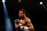LAS VEGAS - MAY 01:  Shane Mosley looks on against Floyd Mayweather Jr. during the welterweight fight at the MGM Grand Garden Arena on May 1, 2010 in Las Vegas, Nevada.  (Photo by Jed Jacobsohn/Getty Images)