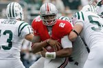 COLUMBUS, OH - SEPTEMBER 06:  Quarterback Terrelle Pryor #2 of the Ohio State Buckeyes moves back with the ball during the game against the Ohio Bobcats at Ohio Stadium on September 6, 2008 in Columbus, Ohio.  (Photo by Kevin C. Cox/Getty Images)