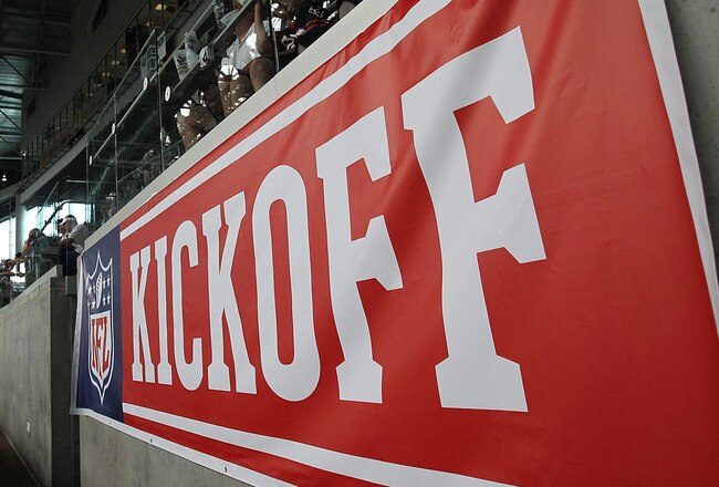 HOUSTON - SEPTEMBER 12:  An NFL Kickoff banner hangs in the stands during the NFL season opener game between the Indianapolis Colts and the Houston Texans at Reliant Stadium on September 12, 2010 in Houston, Texas.  (Photo by Ronald Martinez/Getty Images)