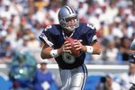 1 Oct 2000: Quarterback Troy Aikman #8 of the Dallas Cowboys moves back to pass the ball during the game against the Carolina Panthers at the Ericsson Stadium in Charlotte, North Carolina. The Cowboys defeated the Panthers 16-13.Mandatory Credit: Craig Jones  /Allsport