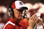 RALEIGH, NC - SEPTEMBER 16:  Head coach Tom O'Brien of the North Carolina State Wolfpack cheers on his team against the Cincinnati Bearcats during their game at Carter-Finley Stadium on September 16, 2010 in Raleigh, North Carolina.  (Photo by Streeter Lecka/Getty Images)