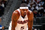 ATLANTA - MAY 10:  Josh Smith #5 of the Atlanta Hawks waits to shoot a free throw against the Orlando Magic during Game Four of the Eastern Conference Semifinals of the 2010 NBA Playoffs at Philips Arena on May 10, 2010 in Atlanta, Georgia.  NOTE TO USER: User expressly acknowledges and agrees that, by downloading and/or using this Photograph, User is consenting to the terms and conditions of the Getty Images License Agreement.  (Photo by Kevin C. Cox/Getty Images)