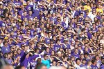 SEATTLE - SEPTEMBER 11:  Fans of the Washington Huskies watch their team take the field prior to the game against the Syracuse Orange on September 11, 2010 at Husky Stadium in Seattle, Washington. (Photo by Otto Greule Jr/Getty Images)