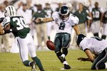 PHILADELPHIA - SEPTEMBER 02: David Akers #2 of the Philadelphia Eagles kicks against the New York Jets at Lincoln Financial Field on September 2, 2010 in Philadelphia, Pennsylvania. (Photo by Jeff Zelevansky/Getty Images)