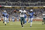 DETROIT - SEPTEMBER 19:  LeSean McCoy #25 of the Philadelphia Eagles scores on a 46 yard touchdown during the fourth quarter of the game against the Detroit Lions at Ford Field on September 19, 2010 in Detroit, Michigan. The Eagles defeated the Lions 35-32.  (Photo by Leon Halip/Getty Images)