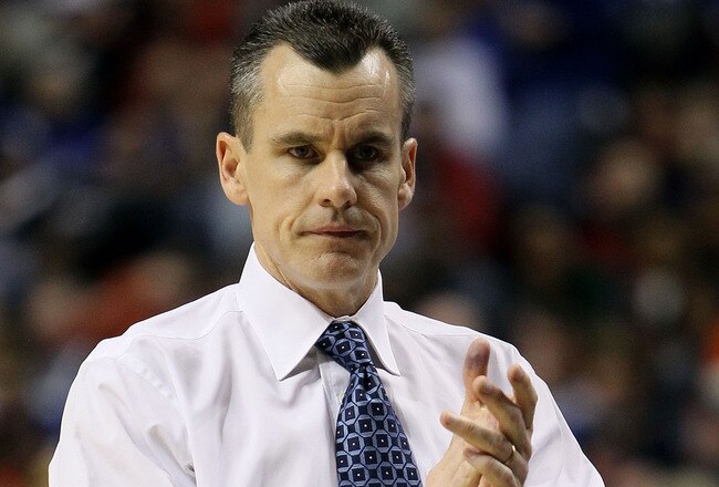 NASHVILLE, TN - MARCH 11:  Head coach Billy Donovan of the Florida Gators coaches against the Auburn Tigers during the first round of the SEC Men's Basketball Tournament at the Bridgestone Arena on March 11, 2010 in Nashville, Tennessee.  (Photo by Andy Lyons/Getty Images)