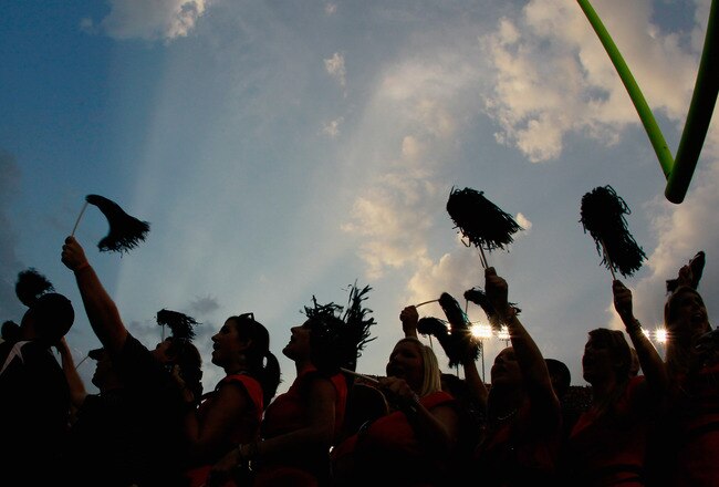 AUBURN, AL - SEPTEMBER 18:  Fans of the Auburn Tigers cheer before the team enters the field to face the Clemson Tigers at Jordan-Hare Stadium on September 18, 2010 in Auburn, Alabama.  (Photo by Kevin C. Cox/Getty Images)