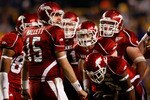 BATON ROUGE, LA - NOVEMBER 28:  Quarterback Ryan Mallett #15 of the Arkansas Razorbacks talks with his team during a time out against the LSU Tigers at Tiger Stadium on November 28, 2009 in Baton Rouge, Louisiana.  The Tigers defeated the Razorbacks 33-30 in overtime.  (Photo by Chris Graythen/Getty Images)
