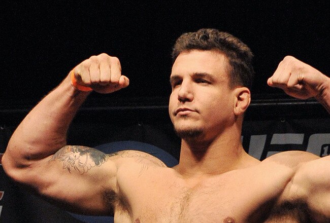 NEWARK, NJ - MARCH 26:  UFC fighter Frank Mir (pictured) weighs in for his fight against UFC fighter Shane Carwin for their Interim Championship Heavyweight fight at UFC 111: St-Pierre vs. Hardy Weigh-In on March 26, 2010 in Newark, New Jersey.  (Photo by Jon Kopaloff/Getty Images)