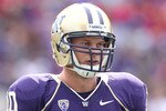 SEATTLE - SEPTEMBER 18: Quarterback Jake Locker #10 of the Washington Huskies looks on during the game against the Nebraska Cornhuskers on September 18, 2010 at Husky Stadium in Seattle, Washington. (Photo by Otto Greule Jr/Getty Images)