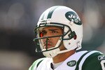 EAST RUTHERFORD, NJ - SEPTEMBER 19:  Mark Sanchez #6 of the New York Jets looks on during warmups prior to the game against the New England Patriots on September 19, 2010 at the New Meadowlands Stadium  in East Rutherford, New Jersey.  (Photo by Al Bello/Getty Images)