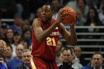CHICAGO - JANUARY 06: Craig Brackins #21 of the Iowa State Cyclones looks to pass against the Duke Blue Devils at the United Center on January 6, 2010 in Chicago, Illinois. Duke defeated Iowa State 86-65.  (Photo by Jonathan Daniel/Getty Images)
