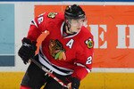 LONDON, CANADA - SEPTEMBER 12:  Igor Makarov #26 of the Chicago Black Hawks skates in a game against the Ottawa Senators during the NHL Rookie Tournament on September 12,2010 at the John Labatt Centre in London, Ontario. The Senators defeated the Hawks 7-3. (Photo by Claus Andersen/Getty Images)