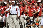 LINCOLN, NEBRASKA - SEPTEMBER 11: Nebraska Cornhuskers Head Coach Bo Pelini (C) coaches his defense during second half action of their game at Memorial Stadium on September 4, 2010 in Lincoln, Nebraska. Nebraska defeated Idaho 38-17. Photo by Eric Francis/Getty Images)