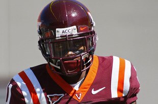 BLACKSBURG, VA - SEPTEMBER 18: Wide receiver Dyrell Roberts #11 of the Virginia Tech Hokies stands on the field against the East Carolina Pirates at Lane Stadium on September 18, 2010 in Blacksburg, Virginia. Virginia Tech won 49-27.  (Photo by Geoff Burke/Getty Images)