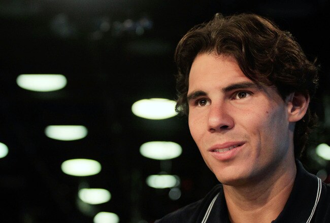 NEW YORK - SEPTEMBER 14:  Rafael Nadal of Spain, the 2010 U.S. Open Champion is interviewed on CNN International on September 14, 2010 in New York City.  (Photo by Chris Trotman/Getty Images for ATP)