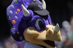 DENVER - SEPTEMBER 06:  Dinger, the mascot for the Colorado Rockies, supports his team against the Cincinnati Reds at Coors Field on September 6, 2010 in Denver, Colorado.  (Photo by Doug Pensinger/Getty Images)