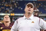 MINNEAPOLIS - NOVEMBER 01:  Head Coach Tim Brewster of the Minnesota Golden Gophers and his players react to a 24-17 loss to the Northwestern Wildcats during the fourth quarter at the Hubert H.Humphrey Metrodome on November 1, 2008 in Minneapolis, Minnesota. (Photo by Harry How/Getty Images)