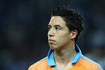 PORTO, PORTUGAL - NOVEMBER 06:  Samir Nasri of Marseille looks on before the UEFA Champions League Group A match between Porto and Marseille at the Dragao stadium on November 6, 2007 in Porto, Portugal.  (Photo by Julian Finney/Getty Images)