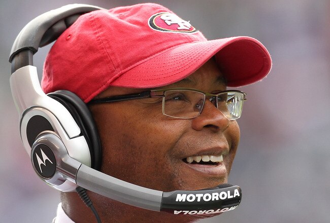 SEATTLE - SEPTEMBER 12:  Head coach Mike Singletary of the San Francisco 49ers looks on during the NFL season opener against the Seattle Seahawks at Qwest Field on September 12, 2010 in Seattle, Washington. (Photo by Otto Greule Jr/Getty Images)