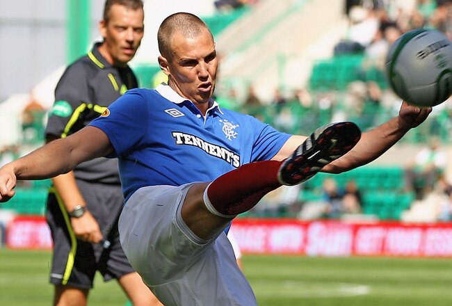 EDINBURGH, SCOTLAND - AUGUST 22:  Kenny Miller of Rangers in action during the Clydesdale Bank Scottish Premier League match between Hibernian and Rangers at Easter Road stadium on August 22, 2010 in Edinburgh, Scotland.  (Photo by Jeff J Mitchell/Getty Images)