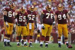 LANDOVER, MD - SEPTEMBER 19:  The Washington Redskins defense awaits the snap during the game against the Houston Texans at FedExField on September 19, 2010 in Landover, Maryland. The Texans defeated the Redskins in overtime 30-27. (Photo by Larry French/Getty Images)