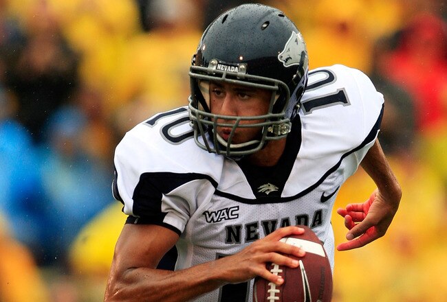 COLUMBIA, MO - SEPTEMBER 13:  Quarterback Colin Kaepernick #10 of the Nevada Wolf Pack rolls out during the first half of the game against the Missouri Tigers on September 13, 2008 at Memorial Stadium in Columbia, Missouri.  (Photo by Jamie Squire/Getty Images)