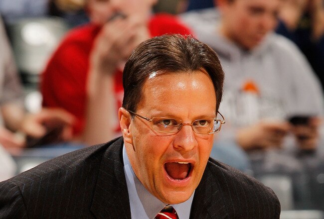 INDIANAPOLIS - MARCH 11:  Head coach Tom Crean of the Indiana Hoosiers watches during the game against the Northwestern Wildcats in the first round of the Big Ten Men's Basketball Tournament at Conseco Fieldhouse on March 11, 2010 in Indianapolis, Indiana.  (Photo by Jonathan Daniel/Getty Images)