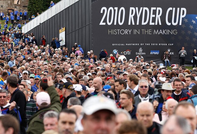NEWPORT, WALES - SEPTEMBER 30:  General View of crowds during the Opening Ceremony prior to the 2010 Ryder Cup at the Celtic Manor Resort on September 30, 2010 in Newport, Wales.  (Photo by Sam Greenwood/Getty Images)