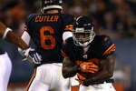CHICAGO - SEPTEMBER 27:  Chester Taylor #29 of the Chicago Bears runs the ball against the Green Bay Packers at Soldier Field on September 27, 2010 in Chicago, Illinois.  (Photo by Jonathan Daniel/Getty Images)