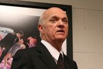 NEWARK, NJ - APRIL 26:  New Jersey Devils team president Lou Lamoriello addresses the media at the Prudential Center on April 26, 2010 in Newark, New Jersey.  (Photo by Bruce Bennett/Getty Images)