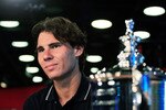 NEW YORK - SEPTEMBER 14:  Rafael Nadal of Spain, the 2010 U.S. Open Champion is interviewed on CNN International on September 14, 2010 in New York City.  (Photo by Chris Trotman/Getty Images for ATP)