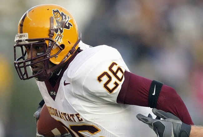 SEATTLE - OCTOBER 28: Ryan Torain #26 of the Arizona State Sun Devils carries the ball during the game against the Washington Huskies on October 28, 2006 at Husky Stadium in Seattle Washington. The Sun Devils defeated the Huskies 26-23 in overtime. (Photo by Otto Greule Jr/Getty Images)