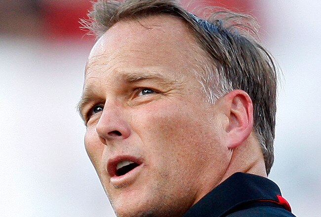 JACKSONVILLE, FL - OCTOBER 31:  Head coach Mark Richt of the Georgia Bulldogs looks on during the game against the Florida Gators at Jacksonville Municipal Stadium on October 31, 2009 in Jacksonville, Florida.  (Photo by Kevin C. Cox/Getty Images)