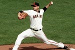 SAN FRANCISCO - OCTOBER 03:  Jonathan Sanchez #57 of the San Francisco Giants pitches during the first inning against the San Diego Padres at AT&T Park on October 3, 2010 in San Francisco, California.  (Photo by Justin Sullivan/Getty Images)